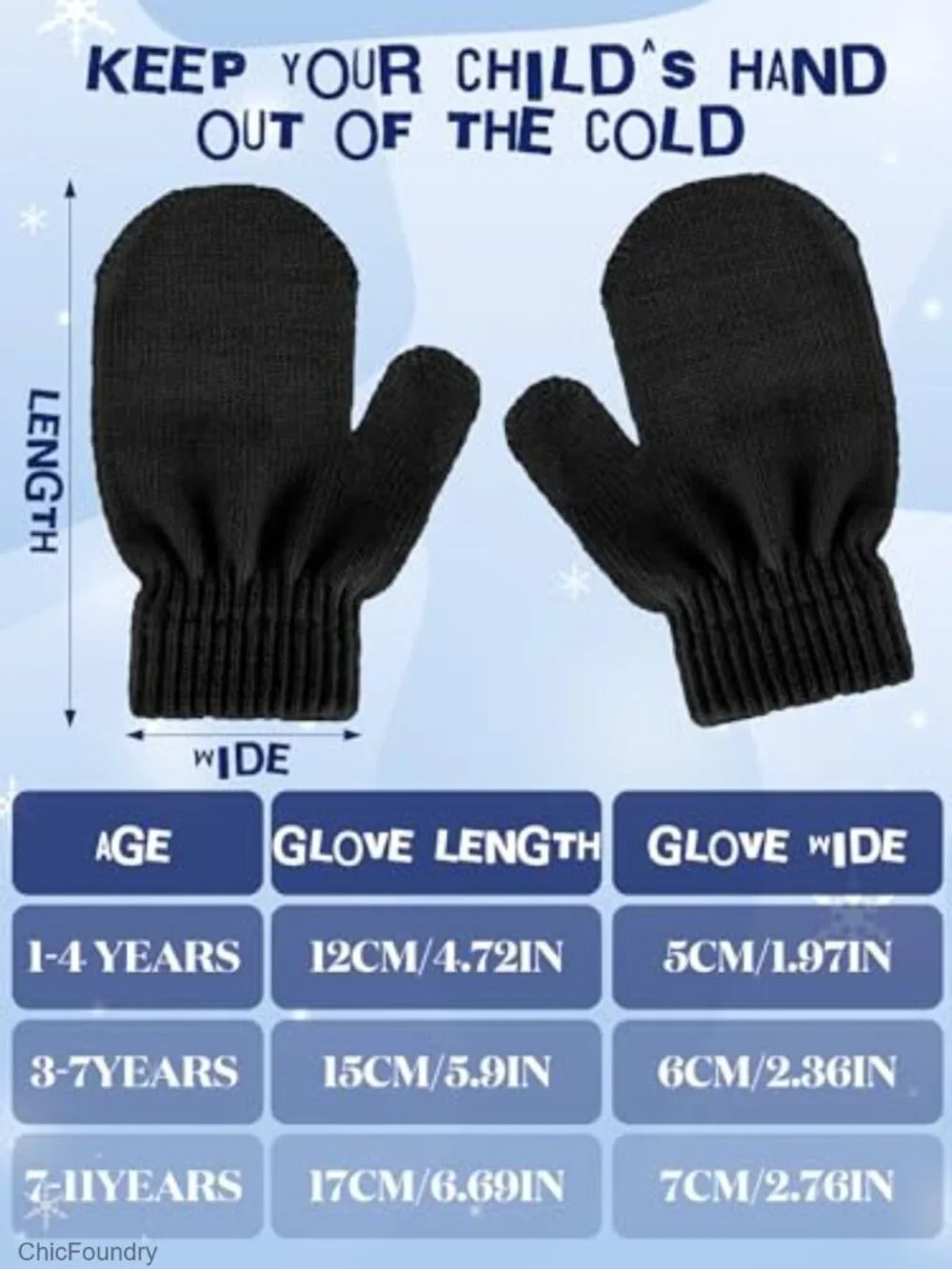 5 Pairs Toddler Mittens Stretch Knitted Winter Gloves Warm Unisex